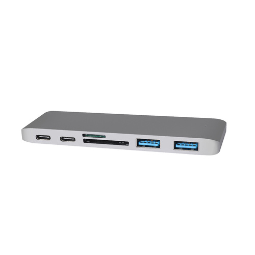 USB 3.0 Type-C HUB 6 Port Powered Adapter Grey - Model-E21667