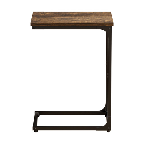 C-shaped End Table Side Sofa Coffee Wood Overbed Laptop Table Industrial - Model-09DC4C