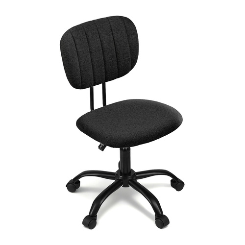Artiss Armless Office Chair with Wheels, Ergonomic 360° Swivel Home Office Desk Chair, Height Adjustable Computer Task Chair with Fabric Back and Seat
