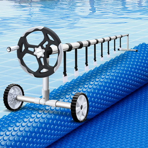 Aqua Buddy Pool Cover 600 Micron 6.5x3m w/ Roller 5.55m Swimming Pools Solar Blanket