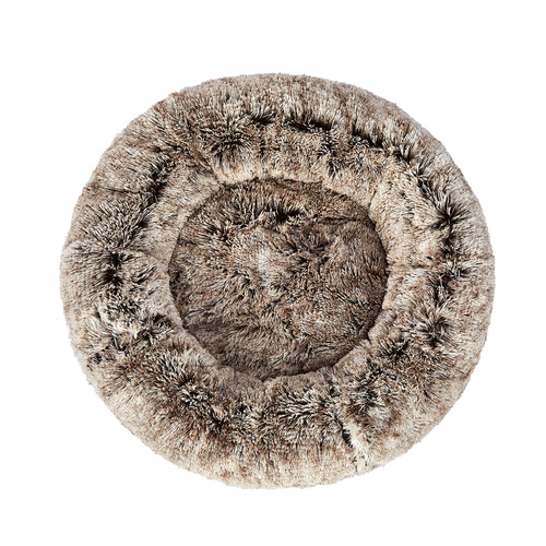 Pet Bed Cat Dog Donut Nest Calming L Brown Large - Model-928179