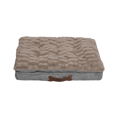 Dog Calming Bed Warm Soft Plush Comfy XL Khaki X-Large - Model-C9F952