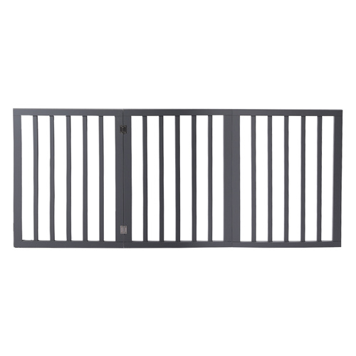 Wooden Pet Gate Dog Fence Retractable Grey 2000x 3MM - Model-5B24A3