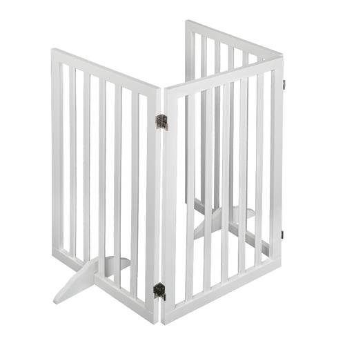 Wooden Pet Gate Dog Fence Safety White 400x 3MM - Model-663D18