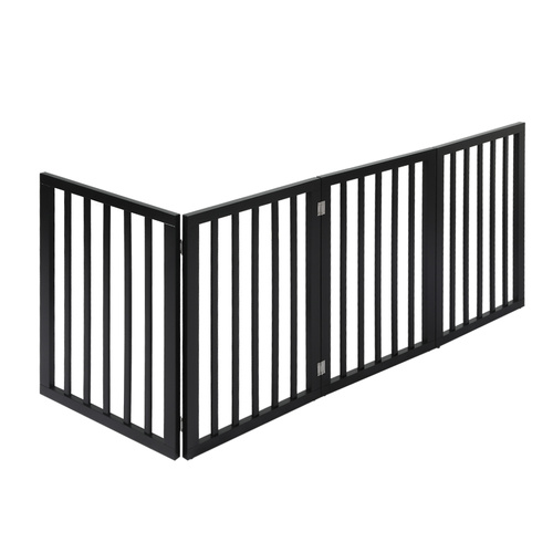 4 Panels Wooden Pet Gate Dog Fence Black 600x 3MM - Model-DA9A82