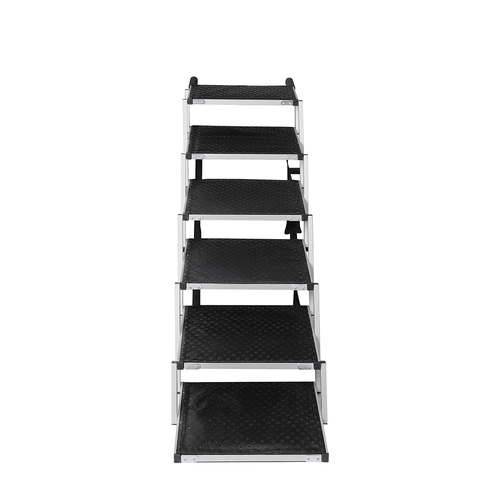6 Steps Dog Ramp Adjustable Height Black - Model-32EF7B