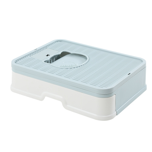 Foldable Cat Litter Box Tray Enclosed Blue - Model-F58AE3