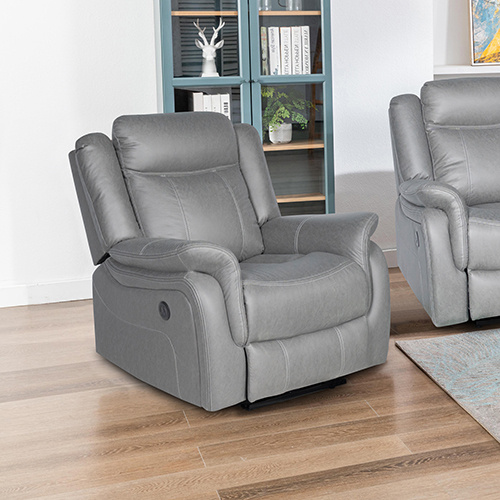 Carlton Recliner 1R Grey Fabric Power Seat