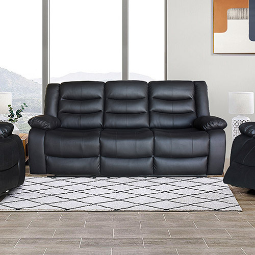 Fantasy Recliner PU Leather 3R+1R+1R Black