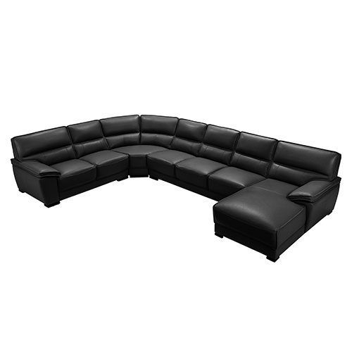 Hugo Sofa PU Leather 7 Seater Black