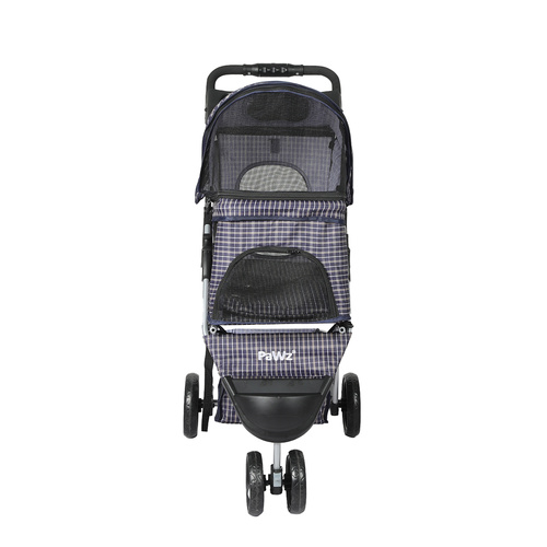 Large Pet Stroller Dog Cat Carrier Plaid - Model-BB0038