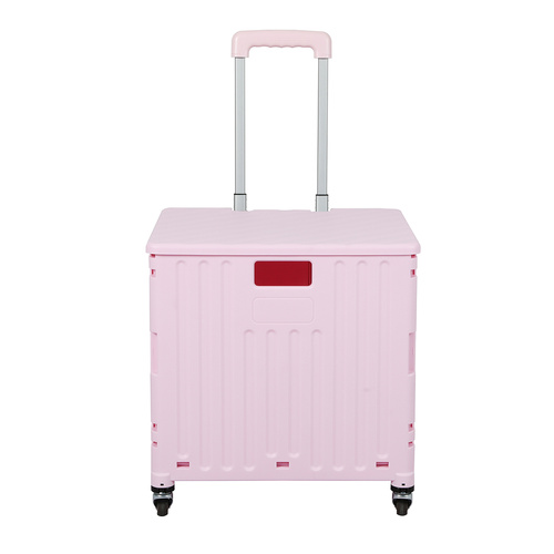 Folding Shopping Trolley Cart Portable Pink - Model-58DA91