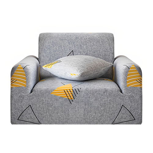 1-Seater Geometric Print Sofa Cover Couch Protector High Stretch Lounge Slipcover Home Decor