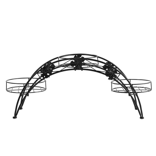 2X Plant Stand Outdoor Indoor Metal Black - Model-8ED826