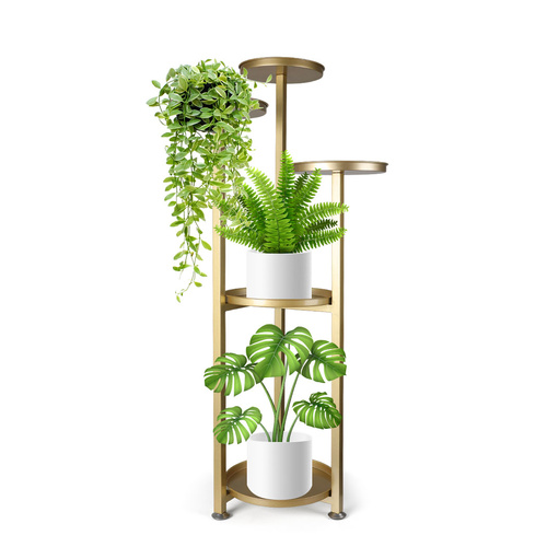 Plant Stand Outdoor Indoor Flower Gold Medium - Model-B5C7A0