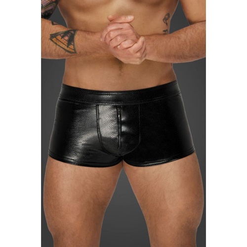 Noir Snake Wetlook Short Shorts - Black - Small