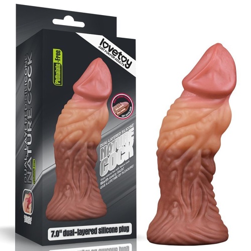 Lovetoy Nature Cock 7In Dual Layer Huge Alien Silicone Butt Plug Dildo