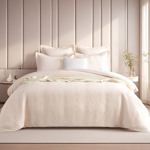 Bella Blush Jacquard Super King Quilt Cover Set by Renee Taylor