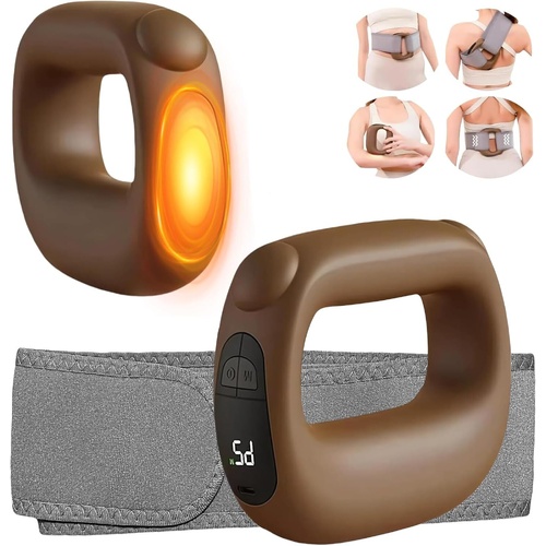 Portable Heated Fascia Ring Massager with 5-Speed Vibration & USB-C Charging – Deep Tissue Muscle Relief for Neck, Back, and Shoulders (Pink) | Other 