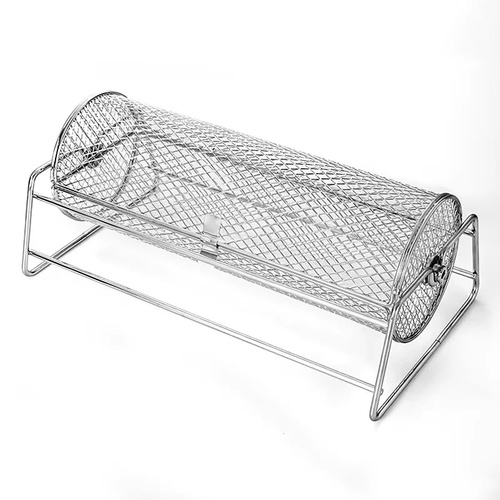 12-Inch Stainless Steel Rolling BBQ Grill Mesh Rotisserie