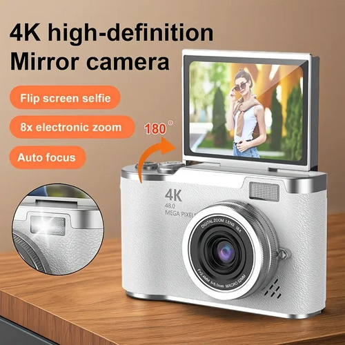 Retro CCD-4K Digital Camera with Flip Screen