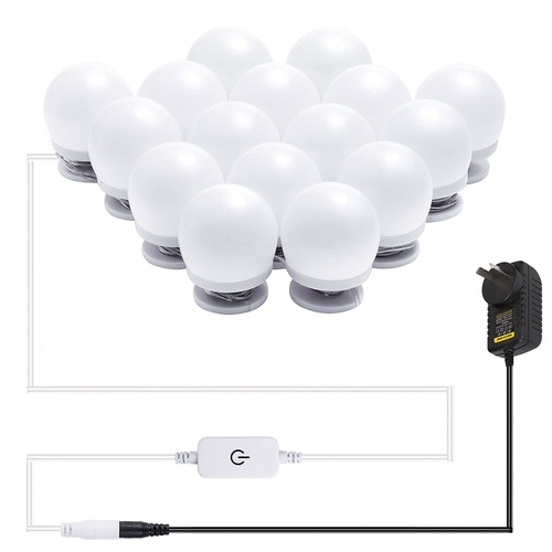 Hollywood Mirror Lights Makeup Vanity Lights, LED Vanity Mirror Lights Kit for Dressing Table, Dimmable and Adapter Plug in, Mirror Not Included (16 B