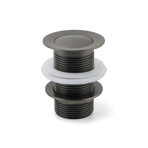 Gun Metal Brass 32mm Push Pop Up Plug Non-Overflow Basin Sink Drain Outlet Waste