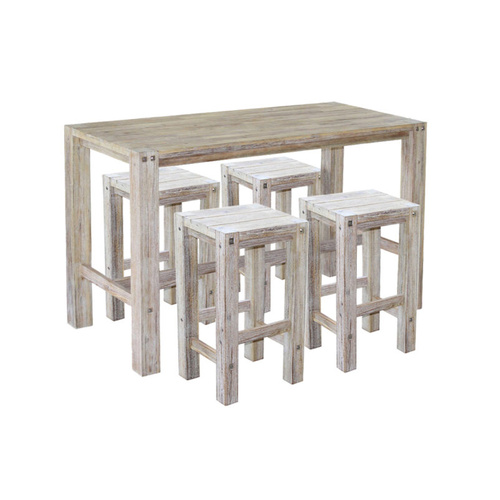 Sturdy bar table and bar stools (WHITE)