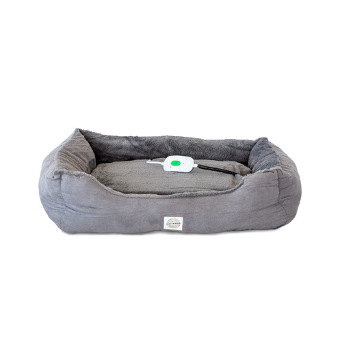 Easy to Clean Electric Heated Rabbit Faux Fur Covering Pet Bed - Medium