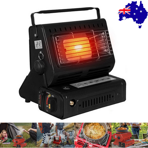 Portable Camping Gas Heater Outdoor Heating Stove Gas Baking Hunting Warmer AU black