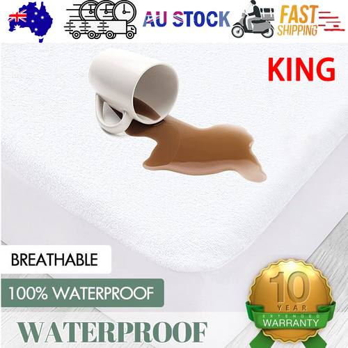 100% Terry Cotton Fitted Mattress Protector Waterproof King