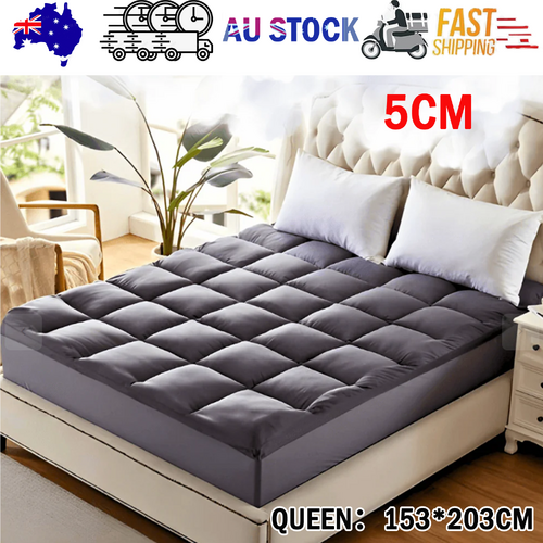 5CM Bedding Luxury Pillowtop Mattress Topper Mat Pad Antibacterial and dust mite-resistant Queen:153*203cm