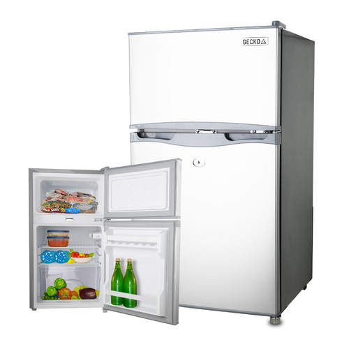 GECKO 95L Portable Upright Fridge, 12V/24V for Motorhome, Caravan, Silver