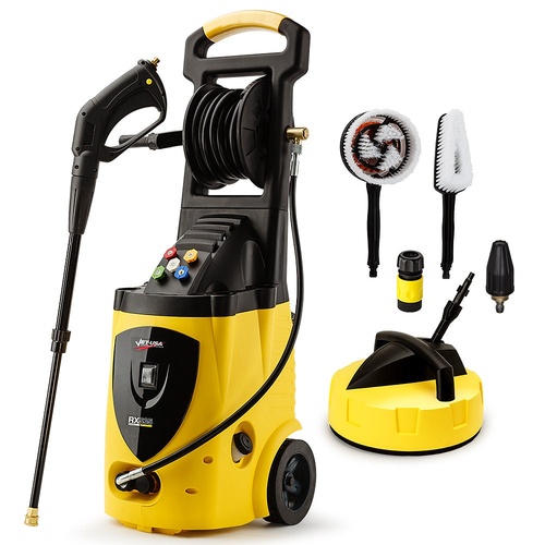 JET-USA Electric High Pressure Washer 3500PSI, 5 Nozzles, Spin & Wheel Brush, Deck Cleaner, Turbo Head, 10M Hose
