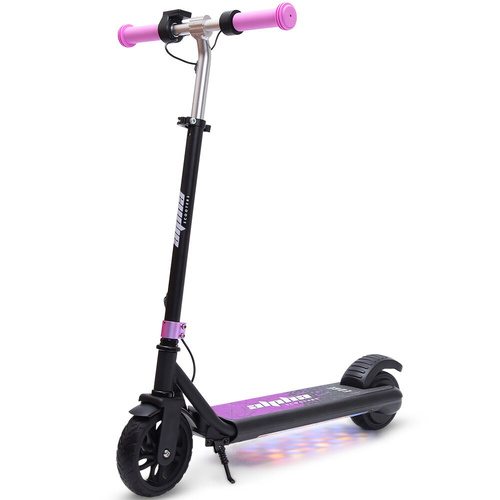 ALPHA Edge Electric Scooter Kids/Teens, 16km/h Max, Adjustable Height, UL Certified, AU Compliant, Dual Brakes, Bluetooth Music, LED, Pink