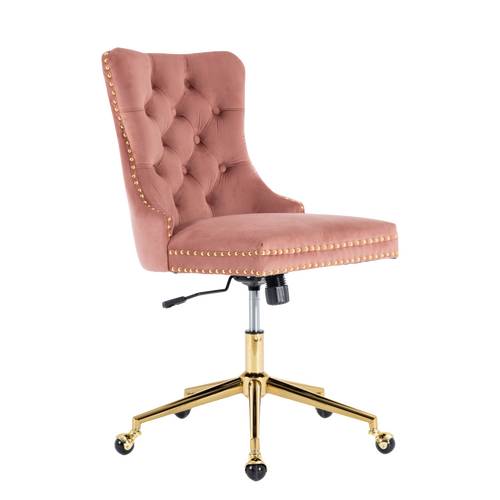 Velvet Home Office Chair- Pink