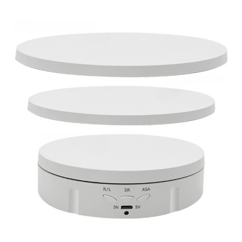 Tooleroo Electric 360 Rotating Product Display Stand White for Merchandise Video