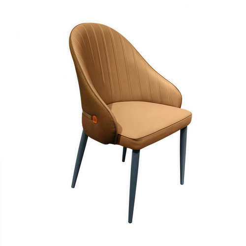 VELLUTO Dining Chairs Set Armchairs Mid Century Modern Kitchen Dining Room Chairs Faux Leather Accent Chairs Metal Vanity Lounge Chair with Back for L