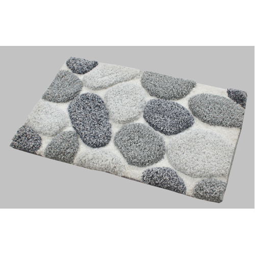 Pebble 3D Design Tufted Soft Pile Bathmat - 50x80