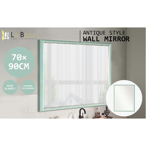 Wall Mirror Rectangular Frame Bathroom 70x90cm Turquoise