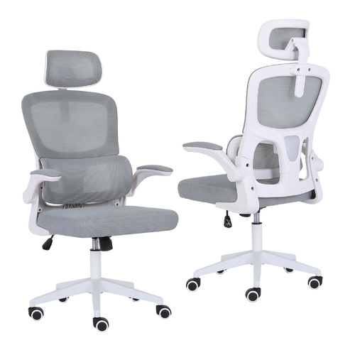 Work Office Chair - Lumber Support, Flip-up Armrest, Adjustable Headrest SITIO - GREY
