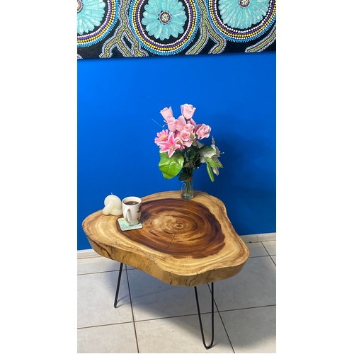 Round Raintree Wood Live Edge Coffee Table