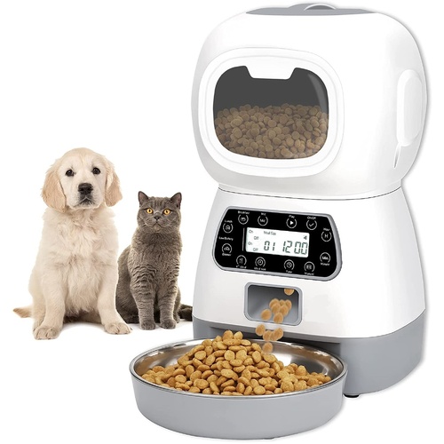 YES4PETS 3.5L Visible Automatic Digital Pet Dog Cat Feeder Food Bowl Dispenser