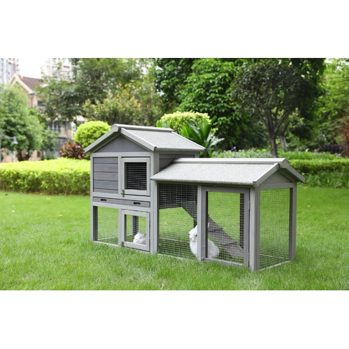 YES4PETS 148cm Rabbit Hutch Quail Run Wooden Cage Guinea Pig Cage House