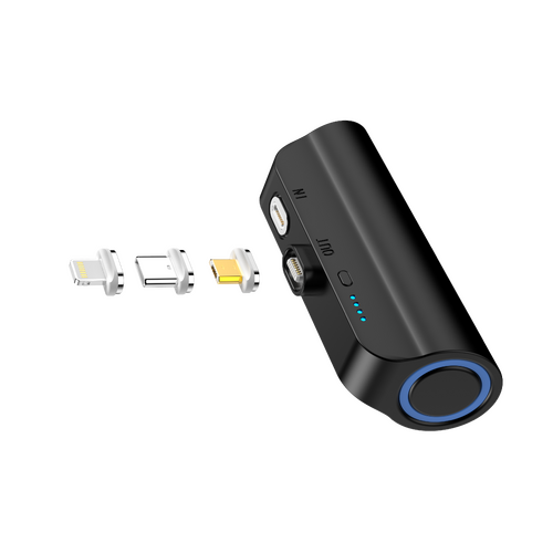 CHOETECH B660-BK 3000mAh Mini Power Bank with 3 Magnetic Connectors (Black)