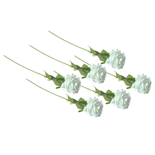 Artificial Single Stem Rose 64cm - Soft Pink- Set of 6 Stems