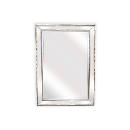 Silver Beaded Framed Mirror - Rectangle 80cm x 110cm