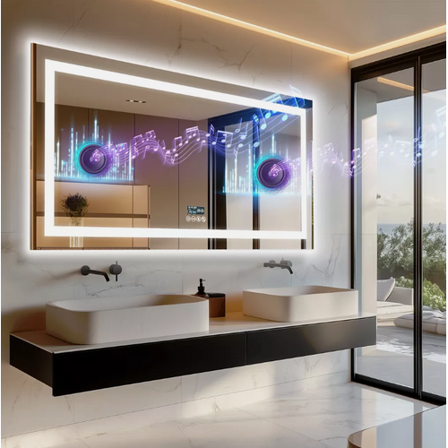 Interior Ave - 80 x 160cm Rectangle Frameless LED Bathroom Mirror – Bluetooth