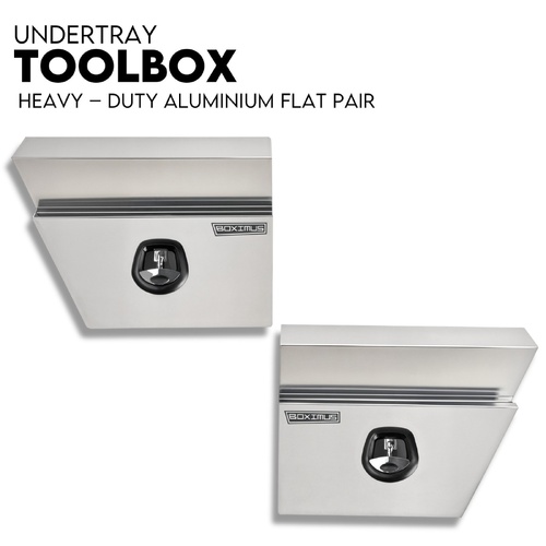 600mm Pair of Under Tray Undertray Tool Box Aluminium Alloy Underbody Toolbox