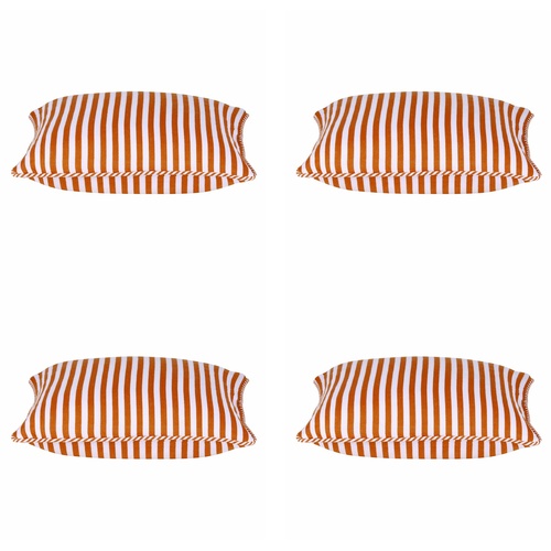 Pack of 4 Dandi Orange & White Striped Nautical Cushion Covers 40x40cm